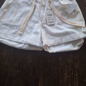 Casual Kensie Womens White Drawstring Lounge Shorts Sz 8 Or 29 NWT 100%cottob